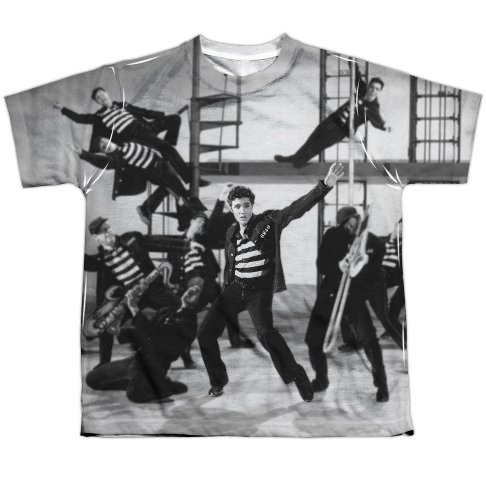 Elvis Presley - Jubilant Felons - Short Sleeve Youth Poly Crew - White T-shirt
