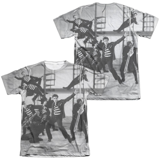 ELVIS PRESLEY JUBILANT FELONS (FRONT/BACK PRINT) - ADULT 65/35 POLY/COTTON S/S TEE - WHITE T-Shirt