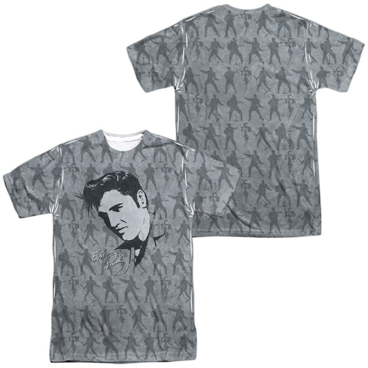 Elvis Presley - Down To Business (Front/back Print) - Short Sleeve Adult 100% Poly Crew - White T-shirt