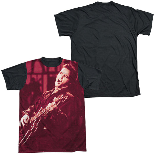 Elvis Presley - Scratched 68 - Short Sleeve Adult White Front Black Back   - White T-shirt