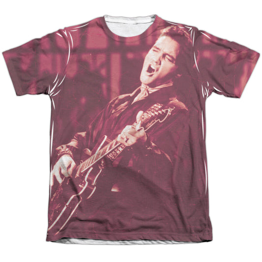 Elvis Presley - Scratched 68 - Adult 65/35 Poly/cotton Short Sleeve Tee - White T-shirt