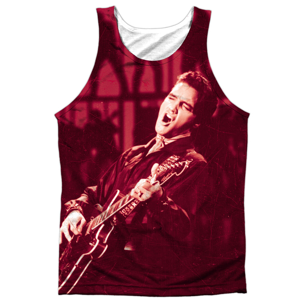 Elvis Presley - Scratched 68 - Adult 100% Poly Tank Top - White