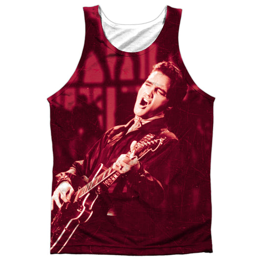 Elvis Presley - Scratched 68 - Adult 100% Poly Tank Top - White