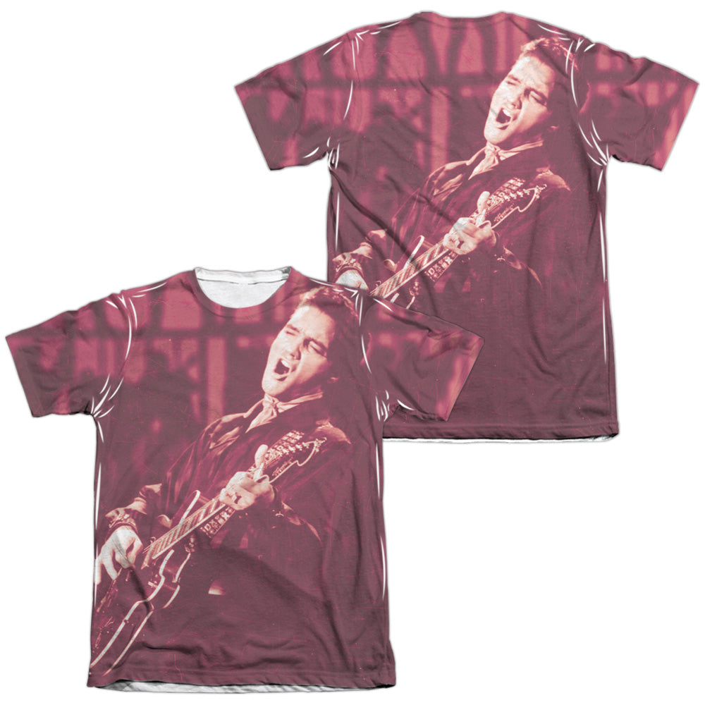 Elvis Presley - Scratched 68 (Front/back Print) - Adult 65/35 Poly/cotton Short Sleeve Tee - White T-shirt