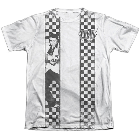 Elvis Presley - Checkered Bowling Shirt - Adult 65/35 Poly/cotton Short Sleeve Tee - White T-shirt