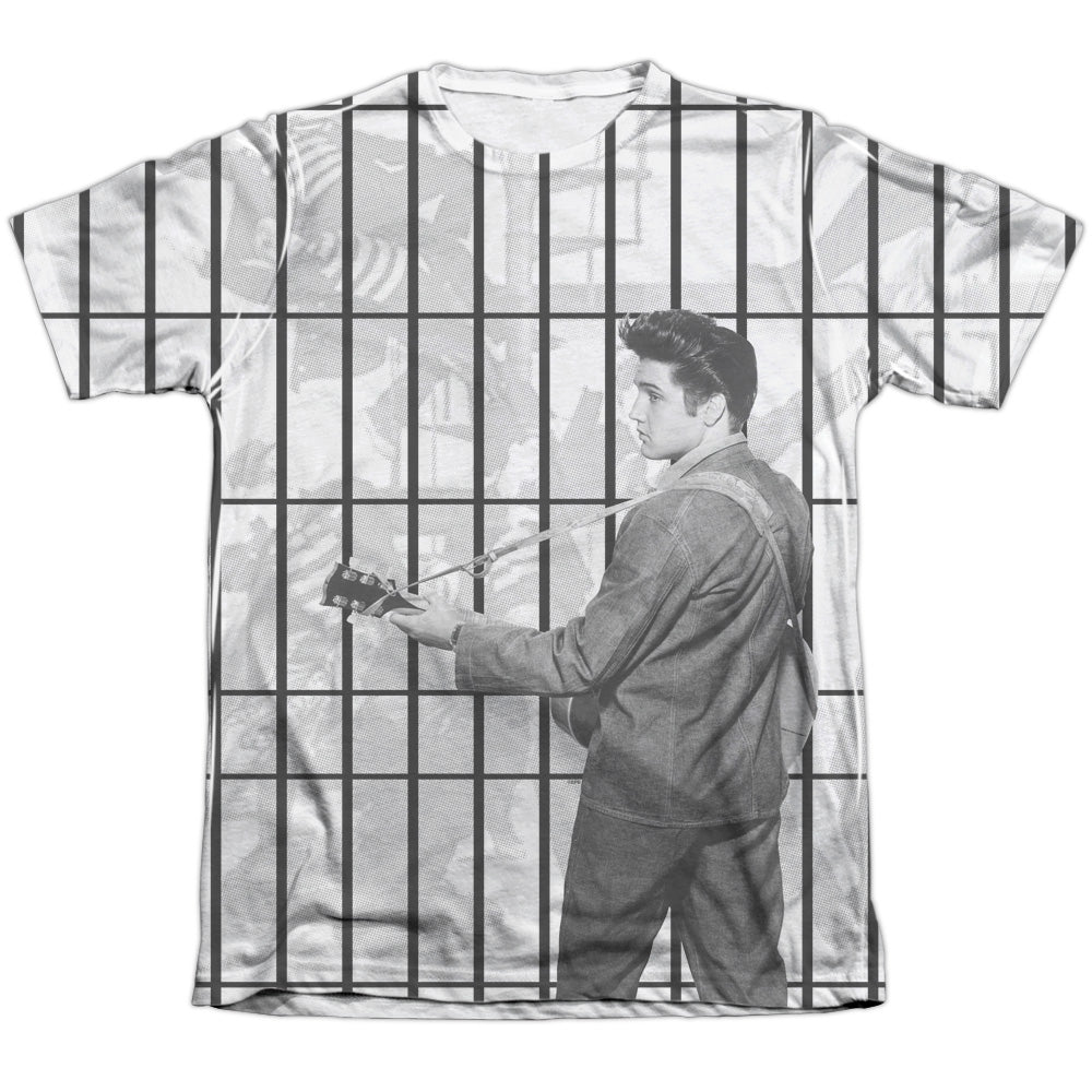 Elvis Presley - Whole Cell Block - Adult 65/35 Poly/cotton Short Sleeve Tee - White T-shirt
