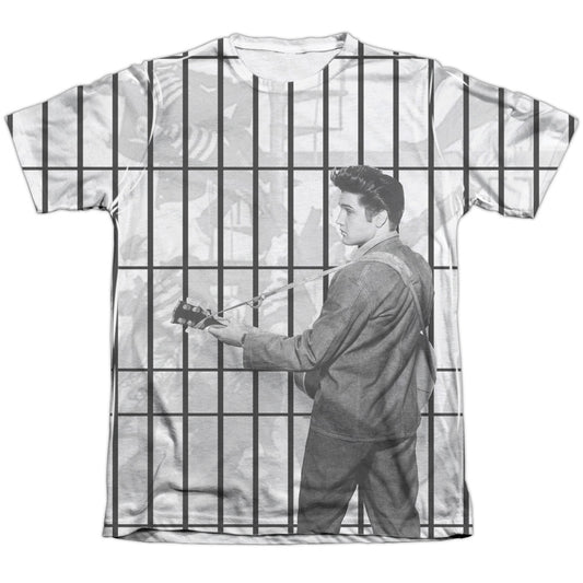 Elvis Presley - Whole Cell Block - Adult 65/35 Poly/cotton Short Sleeve Tee - White T-shirt