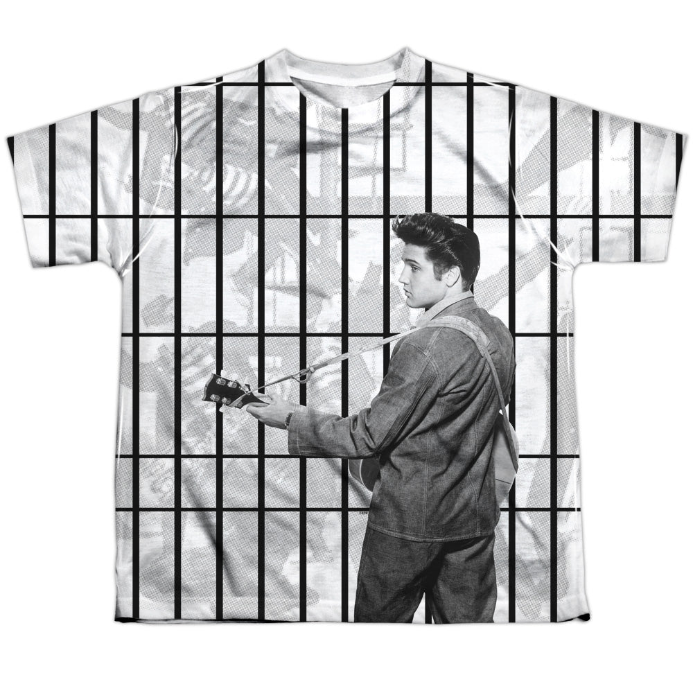 Elvis Presley - Whole Cell Block - Short Sleeve Youth Poly Crew - White T-shirt