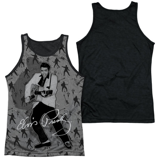 Elvis Presley - Rockin All Over - Adult Poly Tank Top Black Back - White