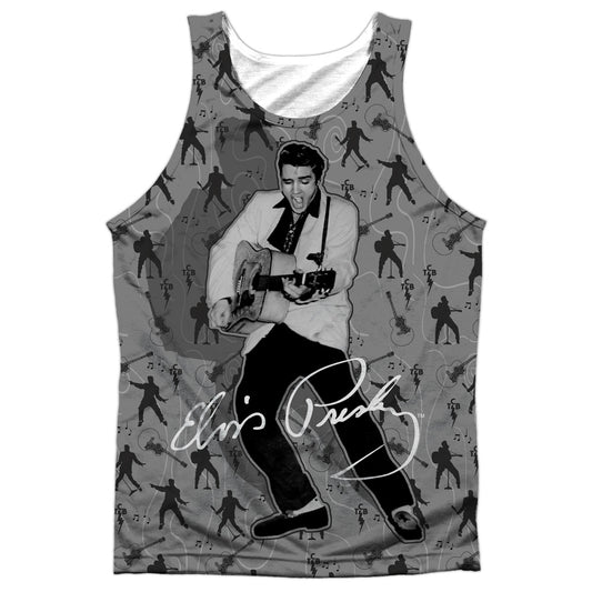 Elvis Presley - Rockin All Over - Adult 100% Poly Tank Top - White