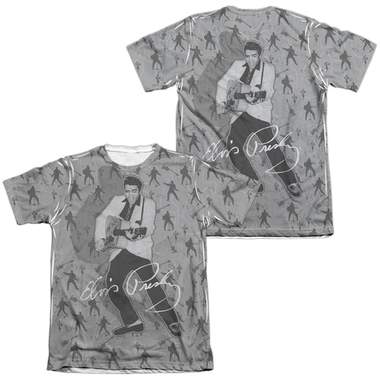 Elvis Presley - Rockin All Over (Front/back Print) - Adult Poly/cotton Short Sleeve Tee - White T-shirt