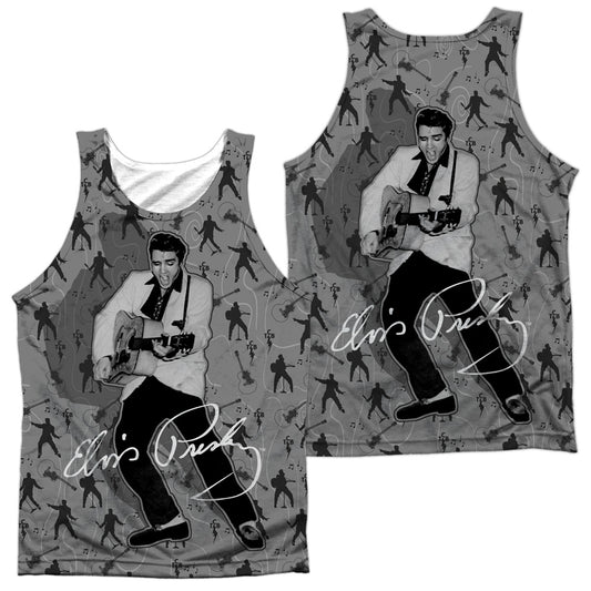 Elvis Presley - Rockin All Over (Front/back Print) - Adult 100% Poly Tank Top - White