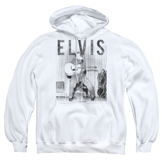 Elvis Presley - With The Band - Adult Pull-over Hoodie - White
