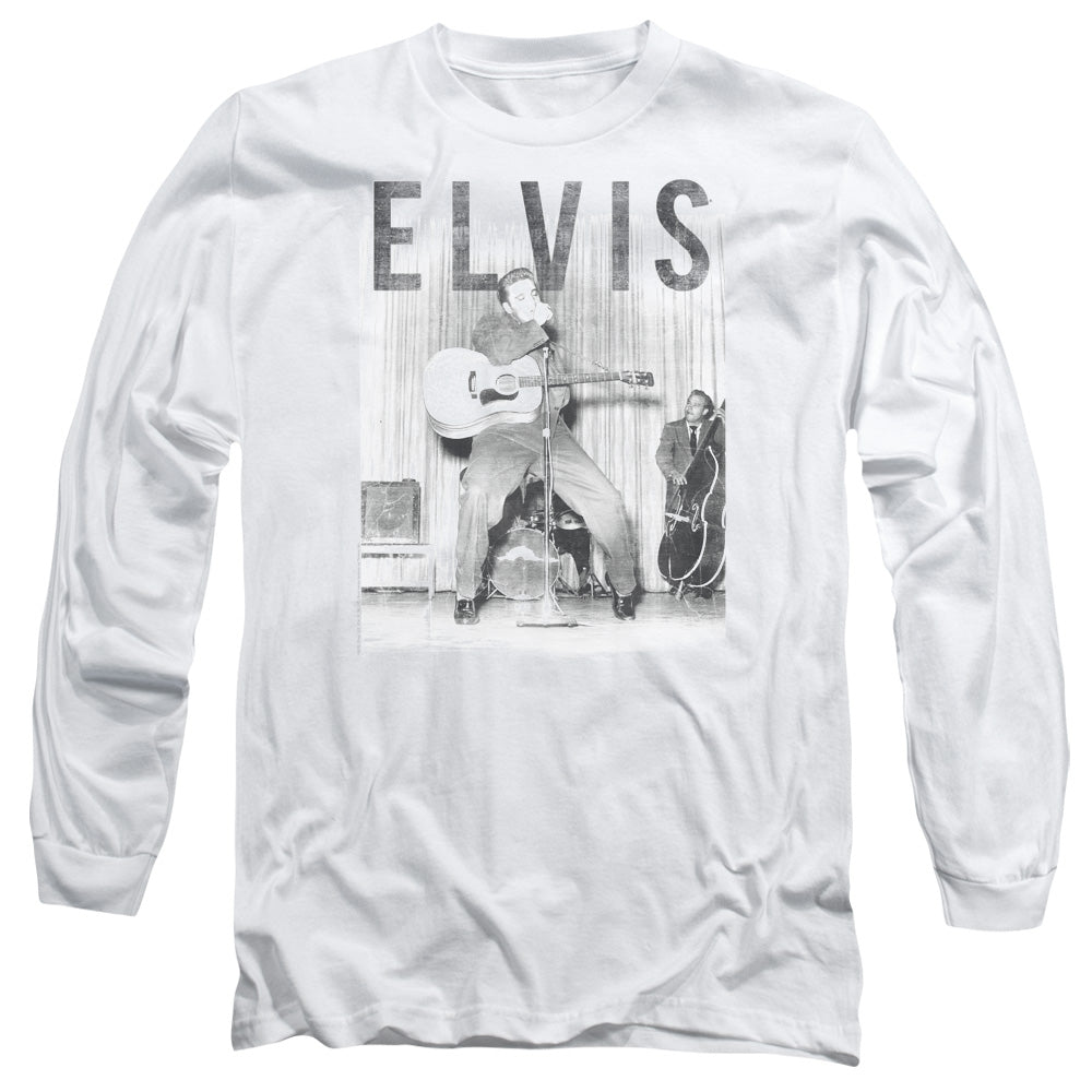 Elvis Presley - With The Band - Long Sleeve Adult 18/1 - White T-shirt