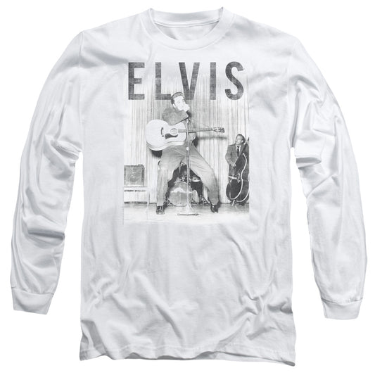 Elvis Presley - With The Band - Long Sleeve Adult 18/1 - White T-shirt