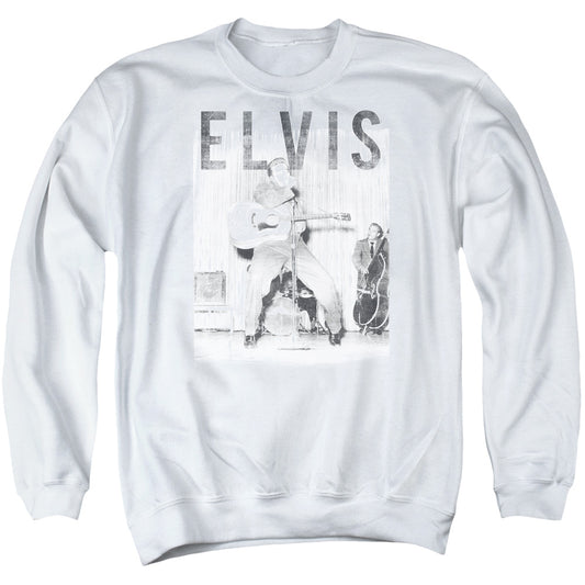 Elvis Presley - With The Band - Adult Crewneck Sweatshirt - White