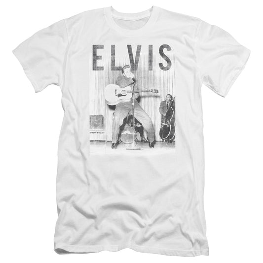 Elvis Presley - With The Band-premuim Canvas Adult Slim Fit 30/1 - White