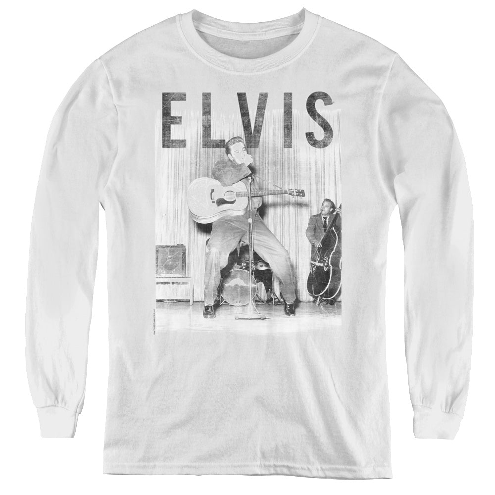 Elvis Presley - With The Band - Youth Long Sleeve Tee - White