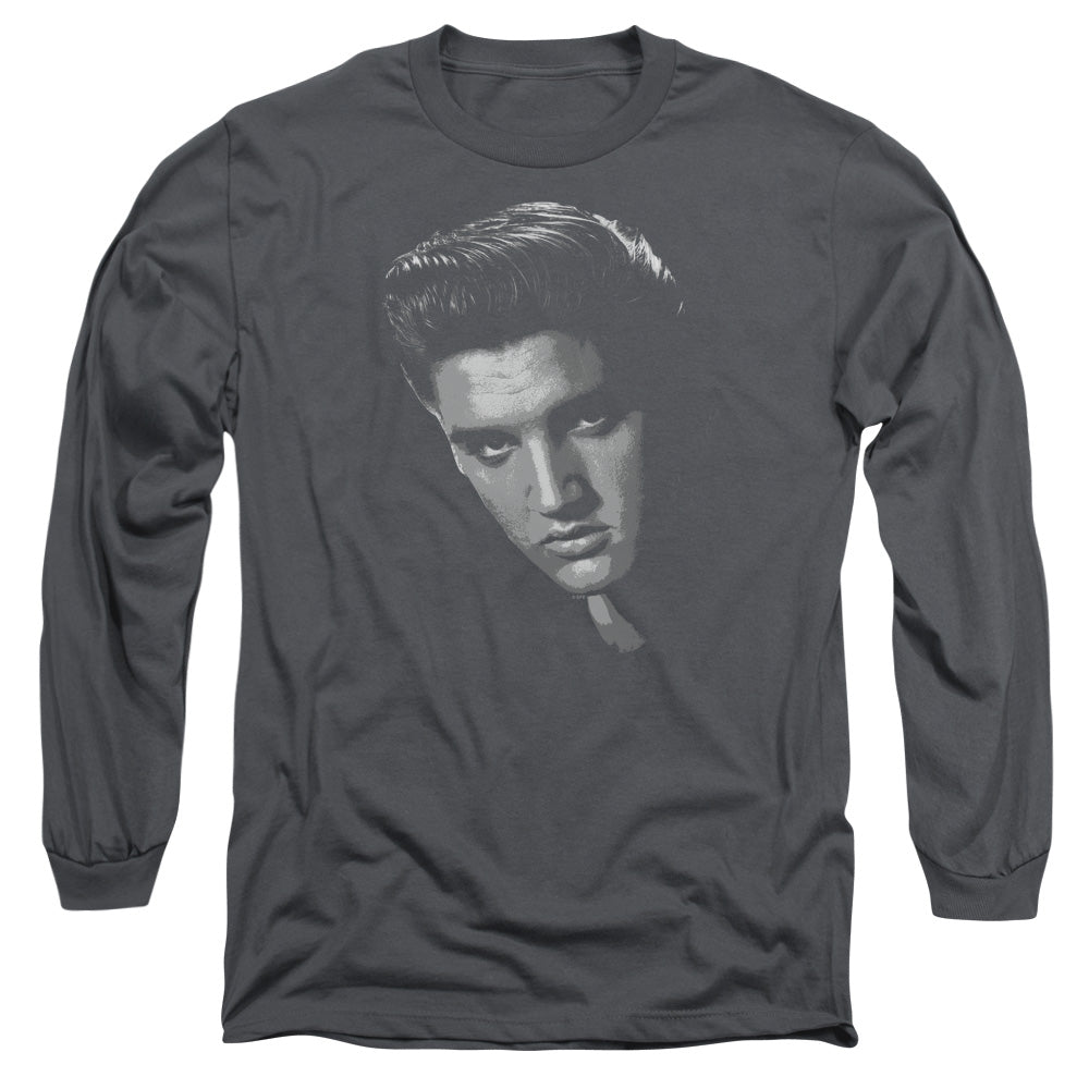 Elvis Presley - American Idol - Long Sleeve Adult 18/1 - Charcoal T-shirt
