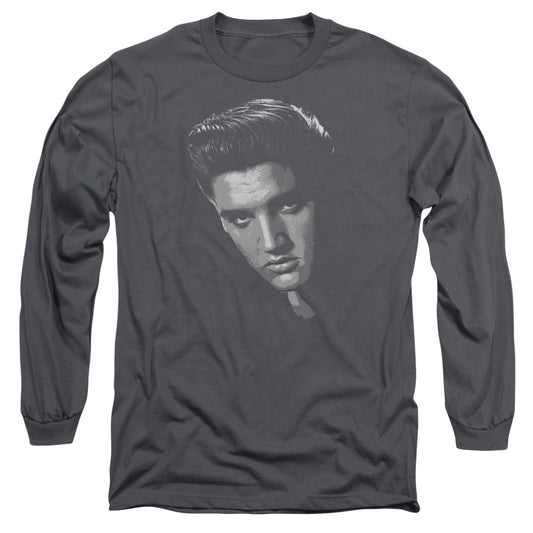 Elvis Presley - American Idol - Long Sleeve Adult 18/1 - Charcoal T-shirt