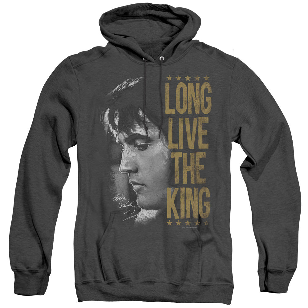 Elvis Presley - Long Live The King - Adult Heather Hoodie - Black