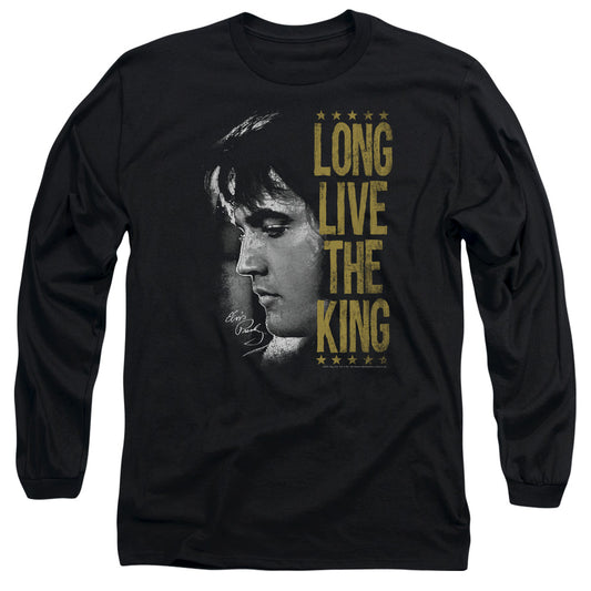 Elvis Presley - Long Live The King - Long Sleeve Adult 18/1 - Black T-shirt