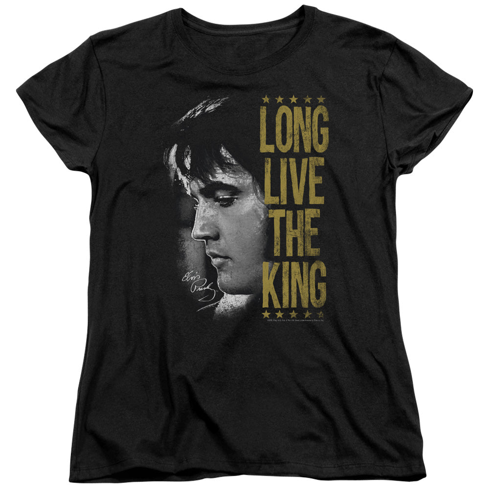 Elvis Presley - Long Live The King - Short Sleeve Womens Tee - Black T-shirt