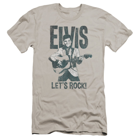 Elvis Presley - Lets Rock-premuim Canvas Adult Slim Fit 30/1 - Silver