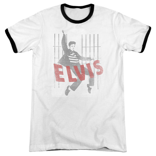 Elvis Presley - Iconic Pose - Adult Ringer - White/black