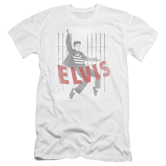 Elvis Presley - Iconic Pose-premuim Canvas Adult Slim Fit 30/1 - White