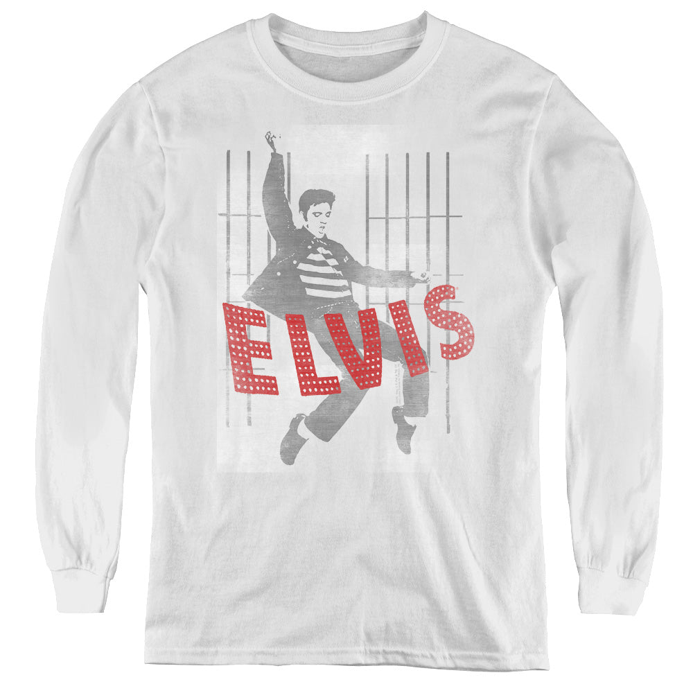 Elvis Presley - Iconic Pose - Youth Long Sleeve Tee - White