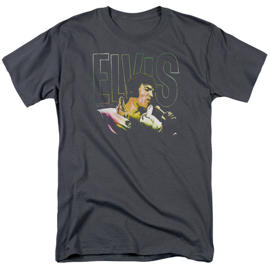 Elvis Presley - Multicolored - Short Sleeve Adult 18/1 - Charcoal T-shirt