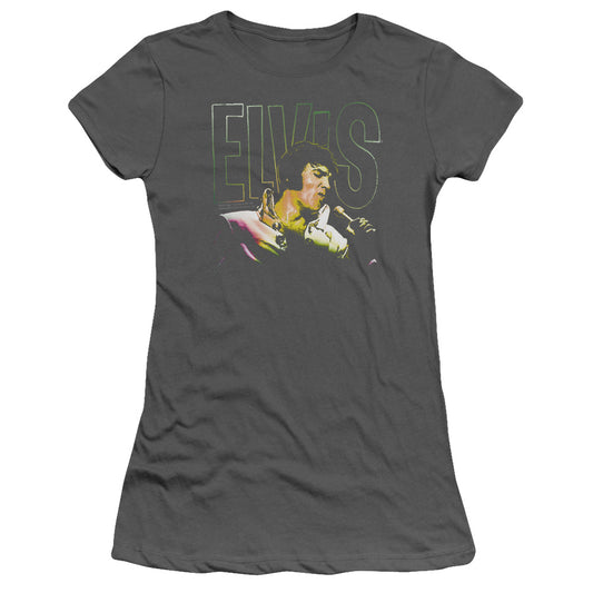 Elvis Presley - Multicolored - Short Sleeve Junior Sheer - Charcoal T-shirt