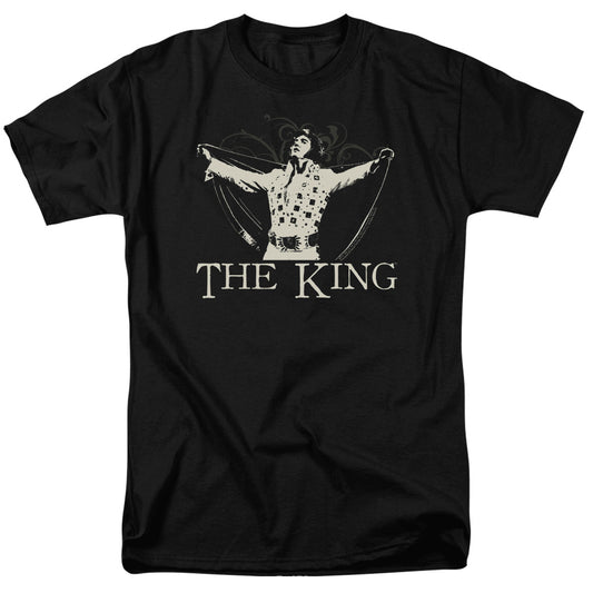 Elvis Presley - Ornate King - Short Sleeve Adult 18/1 - Black T-shirt