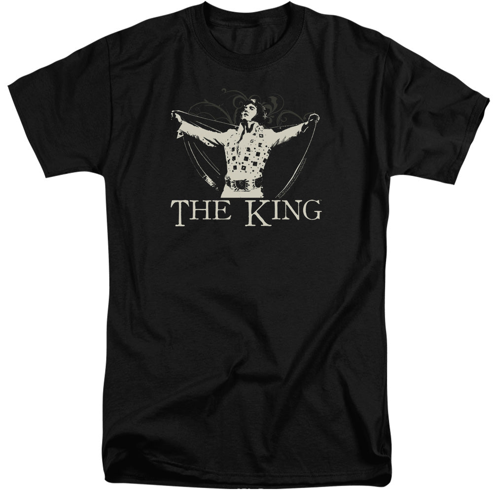 Elvis Presley - Ornate King - Short Sleeve Adult Tall - Black T-shirt