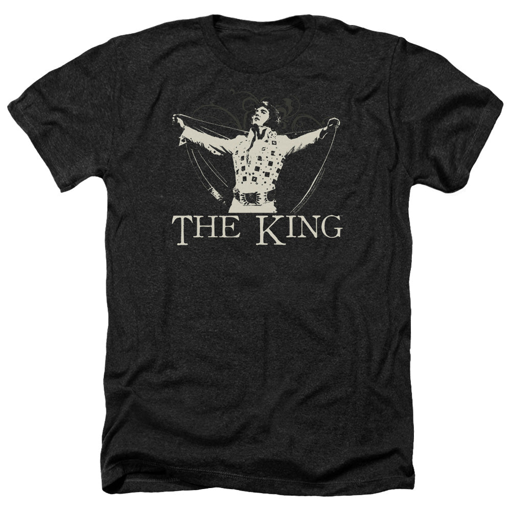 Elvis Presley - Ornate King - Adult Heather-black