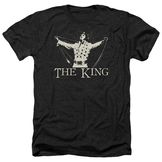 Elvis Presley - Ornate King - Adult Heather-black