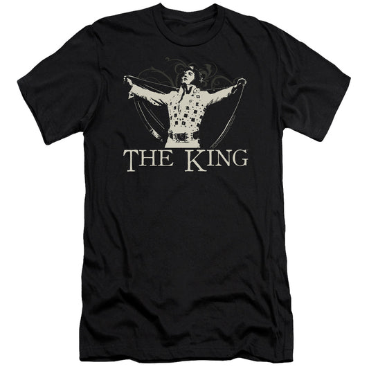 Elvis Presley - Ornate King - Short Sleeve Adult 30/1 - Black T-shirt