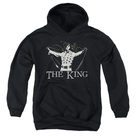 Elvis Presley - Ornate King - Youth Pull-over Hoodie - Black