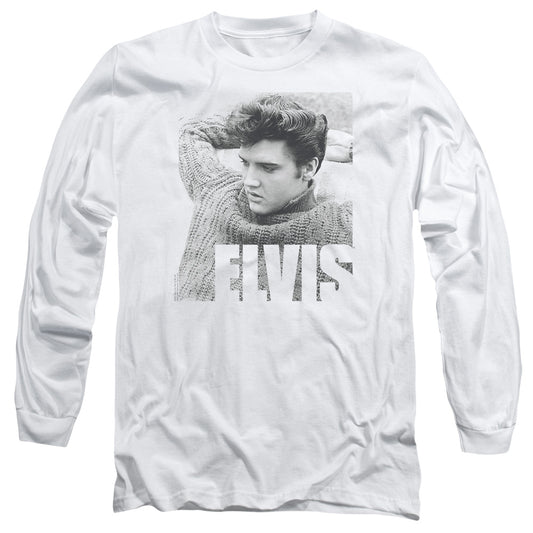 Elvis Presley - Relaxing - Long Sleeve Adult 18/1 - White T-shirt