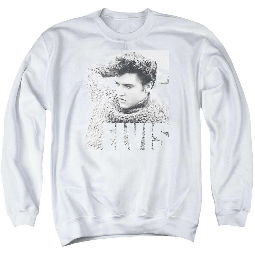 Elvis Presley - Relaxing - Adult Crewneck Sweatshirt - White