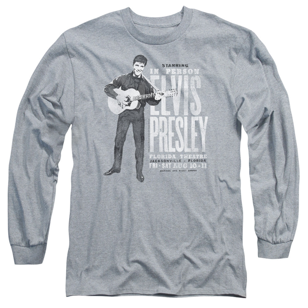 Elvis Presley - In Person - Long Sleeve Adult 18/1 - Athletic Heather T-shirt
