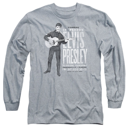 Elvis Presley - In Person - Long Sleeve Adult 18/1 - Athletic Heather T-shirt