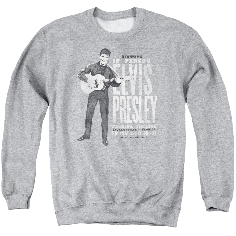 Elvis Presley - In Person - Adult Crewneck Sweatshirt - Athletic Heather