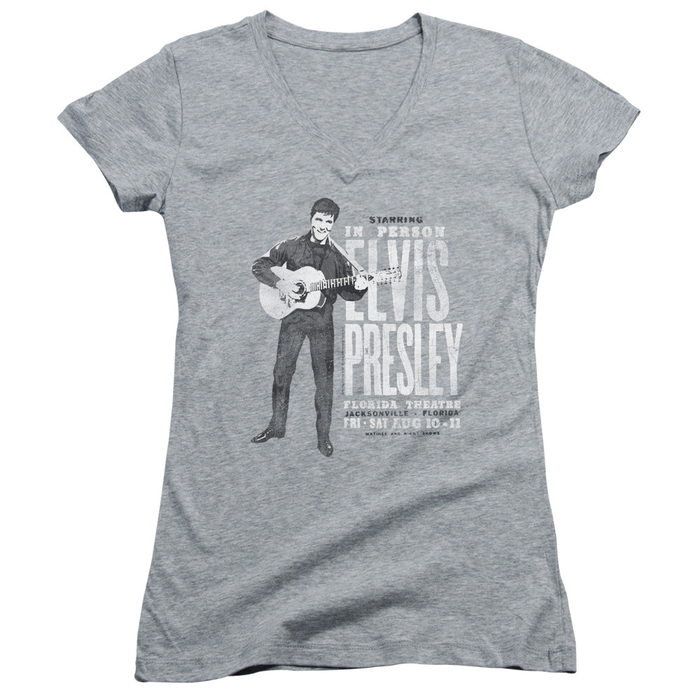 Elvis Presley - In Person-junior V-neck - Athletic Heather