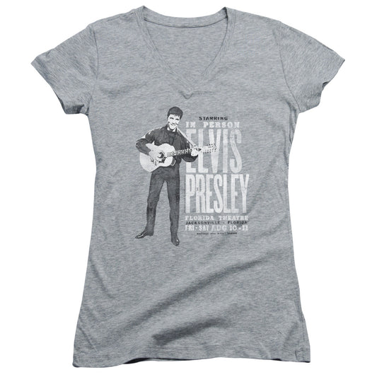 Elvis Presley - In Person-junior V-neck - Athletic Heather