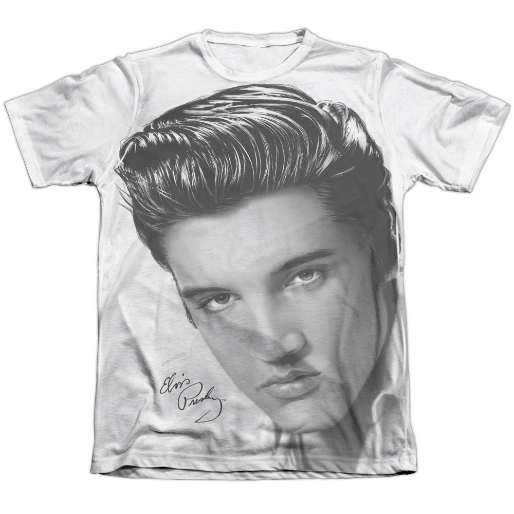 Elvis Presley - Stare 2 - Adult Poly/cotton Short Sleeve Tee - White T-shirt
