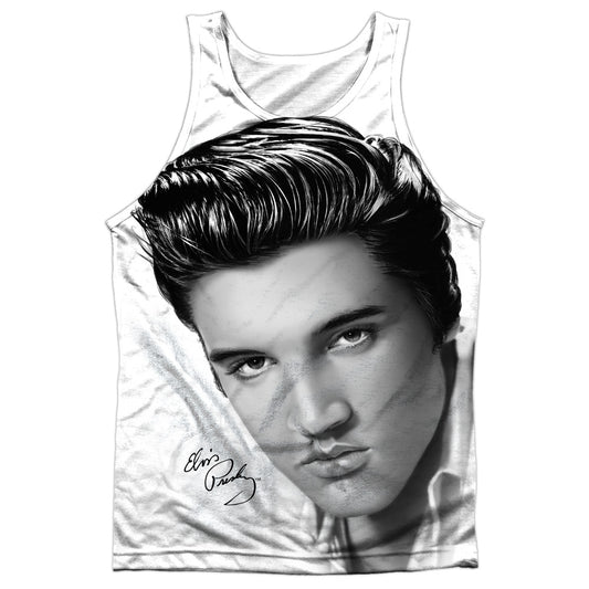 Elvis Presley - Stare 2 - Adult 100% Poly Tank Top - White