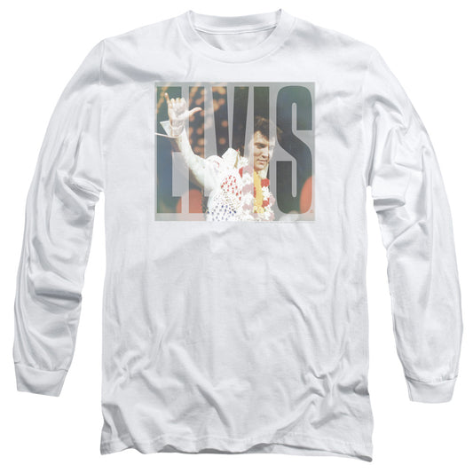 Elvis Presley - Aloha Knockout - Long Sleeve Adult 18/1 - White T-shirt
