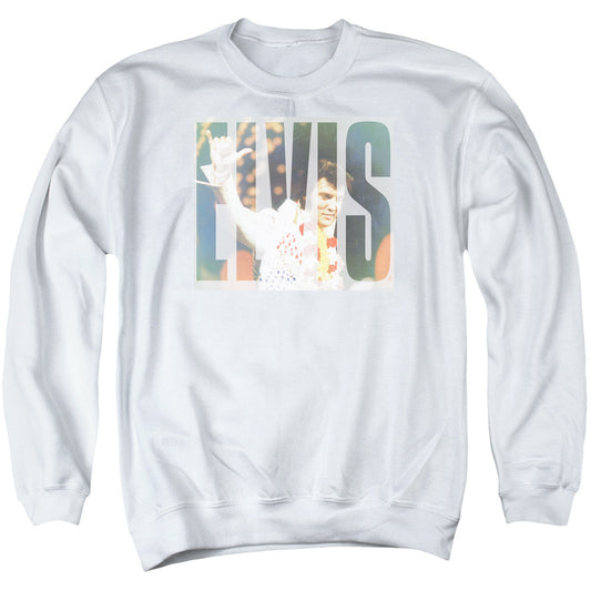 Elvis Presley - Aloha Knockout - Adult Crewneck Sweatshirt - White